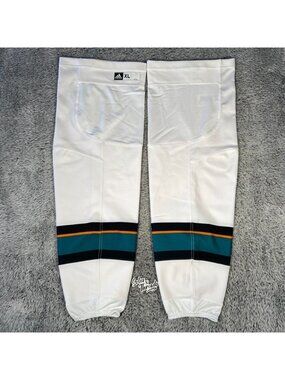Adidas MIC San Jose Sharks Pro Stock Hockey Socks Size XL Teal Evolve FI9127